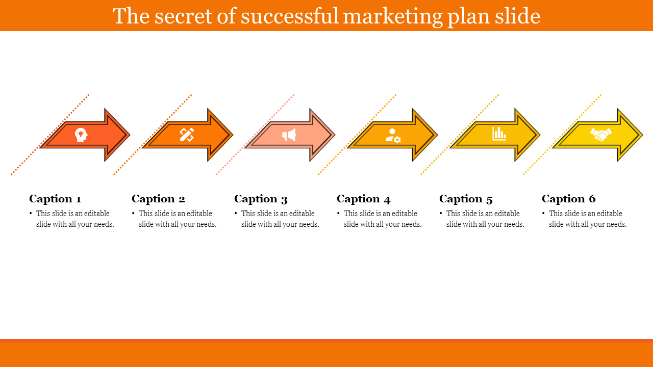 Free - Business And Marketing Plan Template Using Arrow Shape